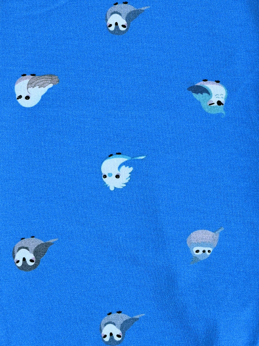 YAKSHI Premium Kids Legging | Azure Blue Birds Print, Soft 220 GSM Cotton Comfortable Stretch Wear for Girls