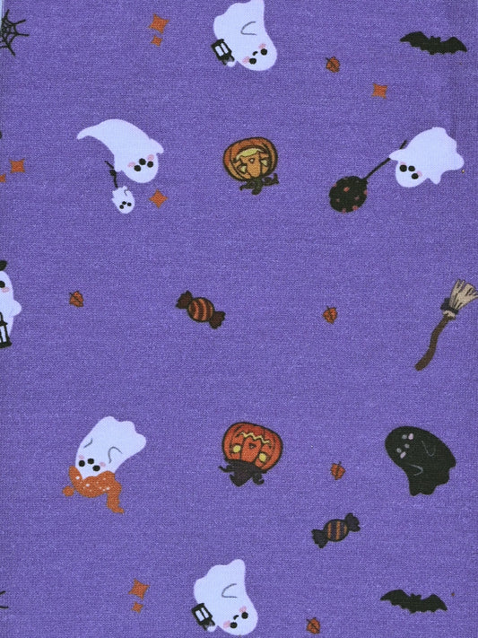 YAKSHI Premium Kids Legging | Lavender Halloween Print, Soft 220 GSM Pure Cotton Comfortable Stretch Wear for Girls