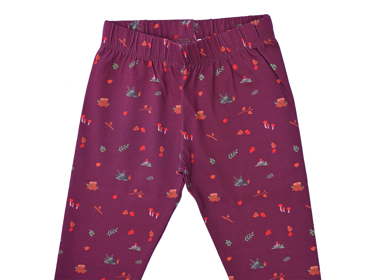 YAKSHI 220 GSM Pure Cotton Kids Legging | Maroon Jungle Print Soft | Stretchy Pants for Girls | Comfortable