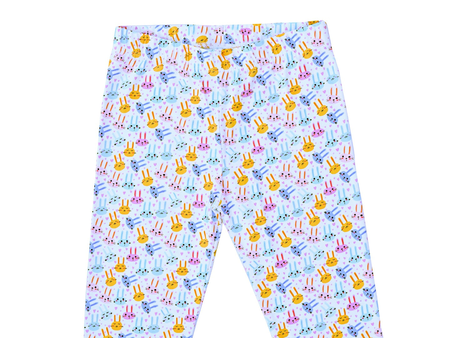 YAKSHI Heavy 220 GSM Pure Cotton Kids Legging | Multi-Color Rabbit Printed Stretch Pants for Girls | Regular Everyday Use