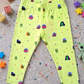 YAKSHI 220 GSM Kids Legging | Parrot Green Alien Printed Soft Cotton Stretch Pants for Girls | Comfortable