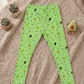 YAKSHI Mint Green Avocado Printed Kids Legging | Premium 220 GSM Cotton Stretchable Bottom Wear for Girls