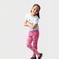 YAKSHI Girls Cotton Legging 220 GSM | Cute Baby Hand Print, Persian Pink Soft | Stretchy Everyday Wear Pants