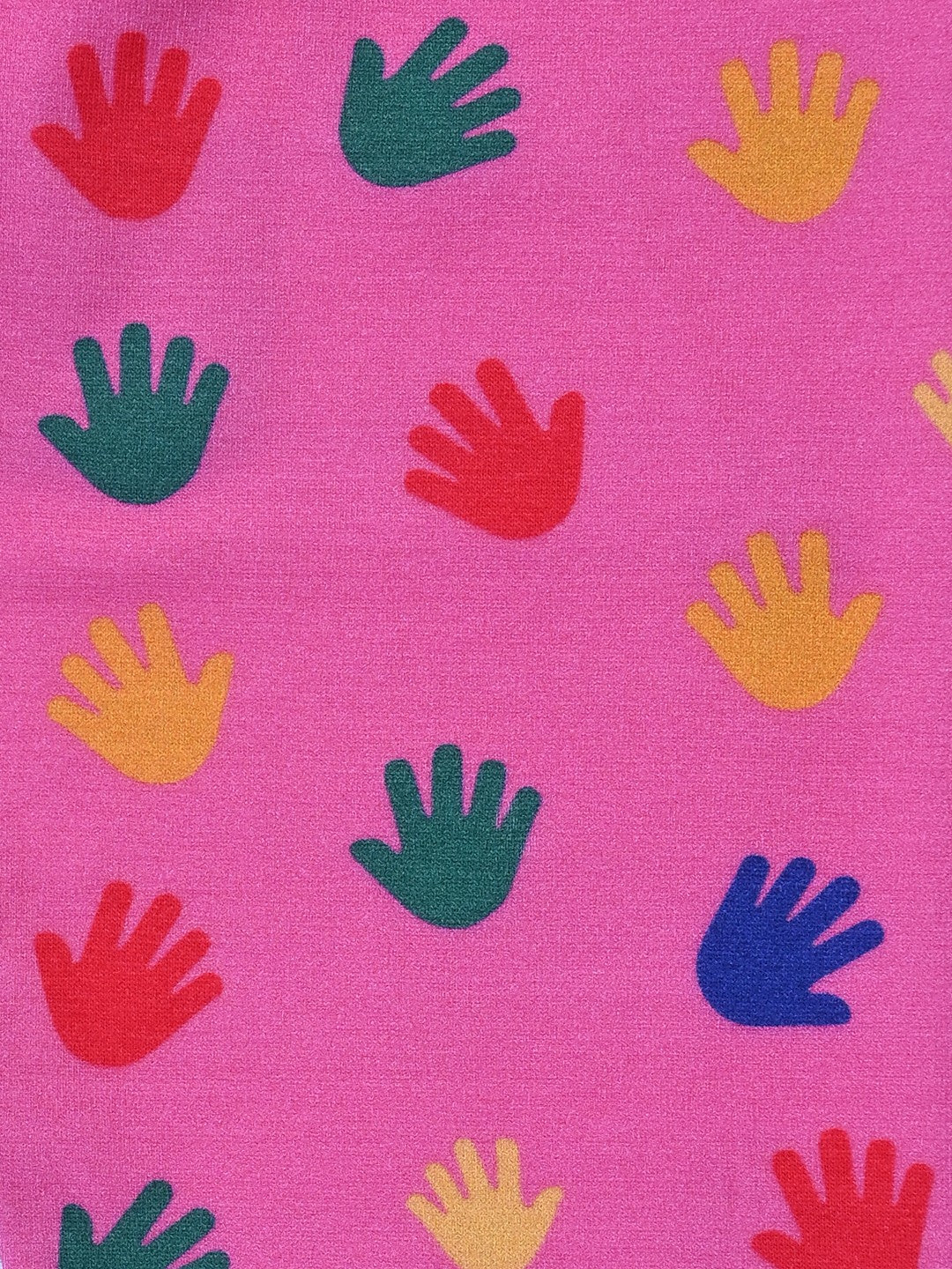 YAKSHI Girls Cotton Legging 220 GSM | Cute Baby Hand Print, Persian Pink Soft | Stretchy Everyday Wear Pants