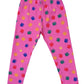 YAKSHI Girls Cotton Legging 220 GSM | Cute Baby Hand Print, Persian Pink Soft | Stretchy Everyday Wear Pants