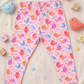 YAKSHI Girls Cotton Legging 220 GSM | Cute Birds Print, Light Pink Soft | Stretchy Everyday Wear Pants