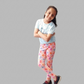 YAKSHI Girls Cotton Legging 220 GSM | Cute Birds Print, Light Pink Soft | Stretchy Everyday Wear Pants