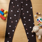 YAKSHI 220 GSM Pure Cotton Kids Legging | Bunny Printed Coffee Brown Stretch Pants for Girls, Casual | Everyday Use