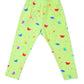 YAKSHI Volt Green Butterflies Printed Kids Legging | Premium 220 GSM Pure Cotton Stretchable Bottom Wear for Girls