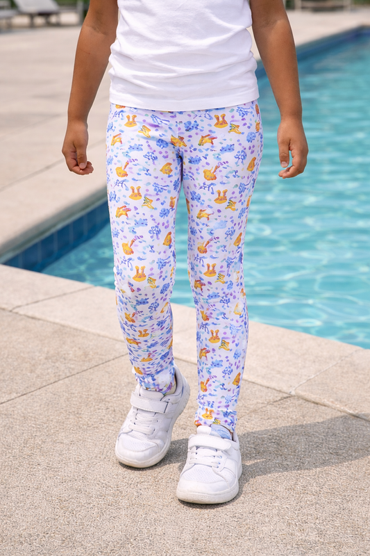 YAKSHI Heavy 220 GSM Pure Cotton Kids Legging | Multi-Color Rabbit Printed Stretch Pants for Girls | Regular Everyday Use