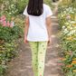 YAKSHI Volt Green Butterflies Printed Kids Legging | Premium 220 GSM Pure Cotton Stretchable Bottom Wear for Girls