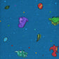 YAKSHI Girls Pure Cotton Legging 220 GSM | Cute Dinosaur Print, Persian Blue Soft | Stretchy Pants