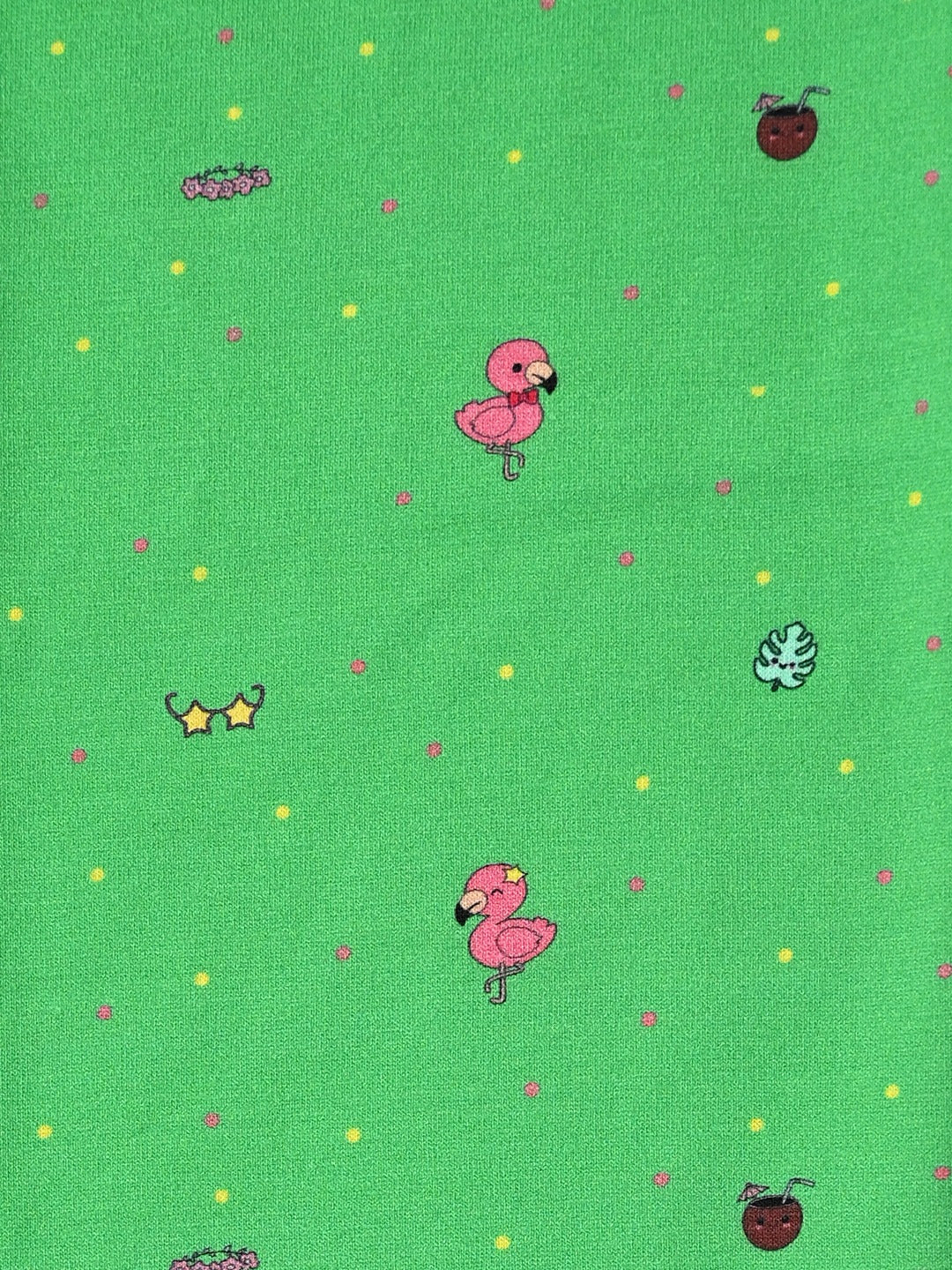 YAKSHI 220 GSM Pure Cotton Kids Legging | Pastel Green Flamingo Printed Soft | Stretchy Pants for Girls | Comfortable