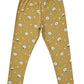 YAKSHI Girls Pure Cotton Legging 220 GSM | Floral Print, Ecru Yellow Soft | Stretchy Everyday Wear Pants
