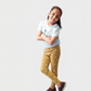 YAKSHI Girls Pure Cotton Legging 220 GSM | Floral Print, Ecru Yellow Soft | Stretchy Everyday Wear Pants