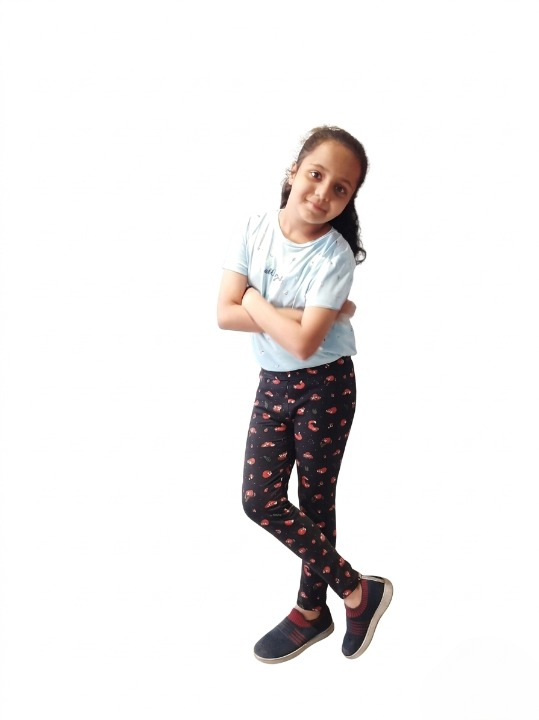 YAKSHI Girls Pure Cotton Legging 220 GSM | Cute Fox Print, Black Soft | Stretchy Pants