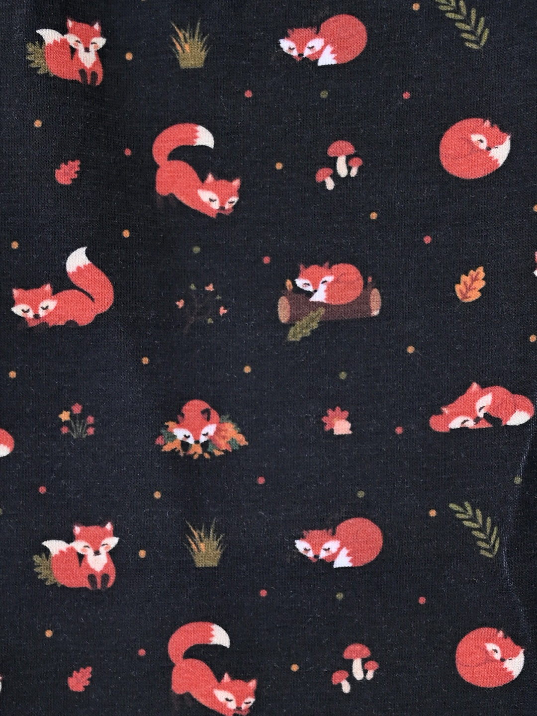 YAKSHI Girls Pure Cotton Legging 220 GSM | Cute Fox Print, Black Soft | Stretchy Pants