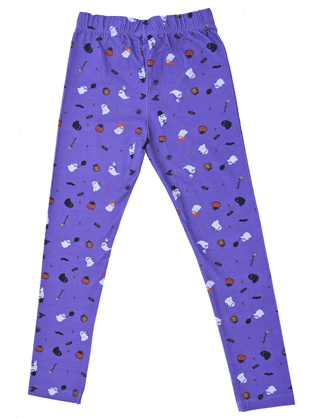 YAKSHI Premium Kids Legging | Lavender Halloween Print, Soft 220 GSM Pure Cotton Comfortable Stretch Wear for Girls