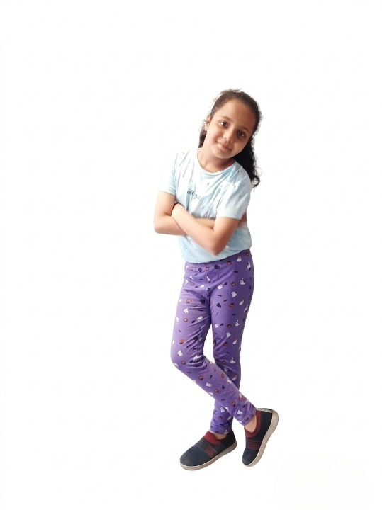 YAKSHI Premium Kids Legging | Lavender Halloween Print, Soft 220 GSM Pure Cotton Comfortable Stretch Wear for Girls