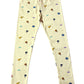 YAKSHI 220 GSM Pure Cotton Kids Legging | Hot Balloon Printed Light Yellow Stretch Pants for Girls | Casual | Daily Use