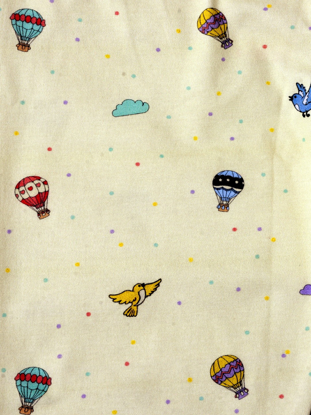 YAKSHI 220 GSM Pure Cotton Kids Legging | Hot Balloon Printed Light Yellow Stretch Pants for Girls | Casual | Daily Use