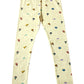 YAKSHI 220 GSM Pure Cotton Kids Legging | Hot Balloon Printed Light Yellow Stretch Pants for Girls | Casual | Daily Use