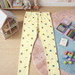 YAKSHI 220 GSM Pure Cotton Kids Legging | Hot Balloon Printed Light Yellow Stretch Pants for Girls | Casual | Daily Use