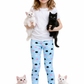 YAKSHI Heavy 220 GSM Pure Cotton Kids Legging | Sky Blue Kitten Print Soft | Durable Stretch Pants for Girls | Long-Lasting Comfort