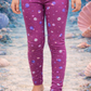 YAKSHI Heavy 220 GSM Pure Cotton Kids Legging | Magenta Seashells Print Soft, Durable | Stretchy Pants for Girls | Ideal for Regular Long Use