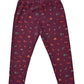 YAKSHI 220 GSM Pure Cotton Kids Legging | Maroon Jungle Print Soft | Stretchy Pants for Girls | Comfortable