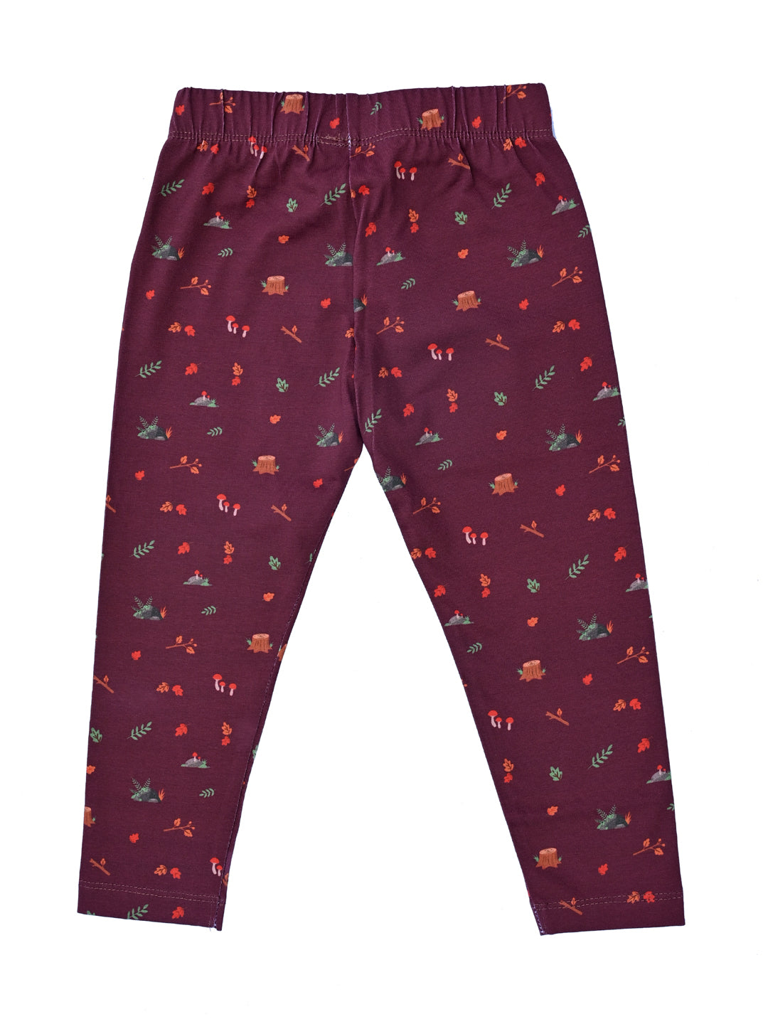 YAKSHI 220 GSM Pure Cotton Kids Legging | Maroon Jungle Print Soft | Stretchy Pants for Girls | Comfortable