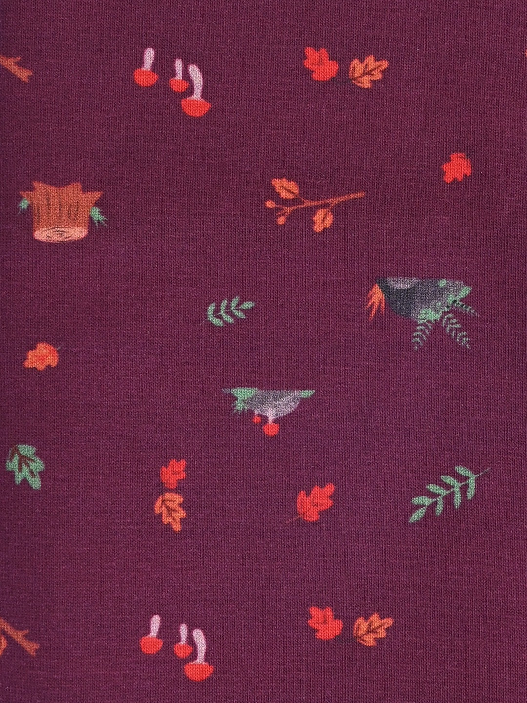 YAKSHI 220 GSM Pure Cotton Kids Legging | Maroon Jungle Print Soft | Stretchy Pants for Girls | Comfortable