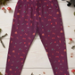YAKSHI 220 GSM Pure Cotton Kids Legging | Maroon Jungle Print Soft | Stretchy Pants for Girls | Comfortable