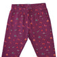 YAKSHI 220 GSM Pure Cotton Kids Legging | Maroon Jungle Print Soft | Stretchy Pants for Girls | Comfortable