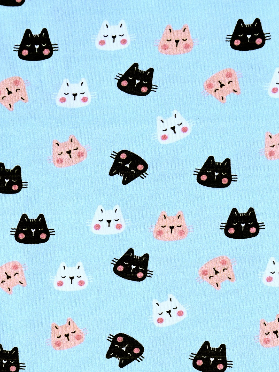 YAKSHI Heavy 220 GSM Pure Cotton Kids Legging | Sky Blue Kitten Print Soft | Durable Stretch Pants for Girls | Long-Lasting Comfort