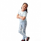 YAKSHI Heavy 220 GSM Pure Cotton Kids Legging | Sky Blue Kitten Print Soft | Durable Stretch Pants for Girls | Long-Lasting Comfort