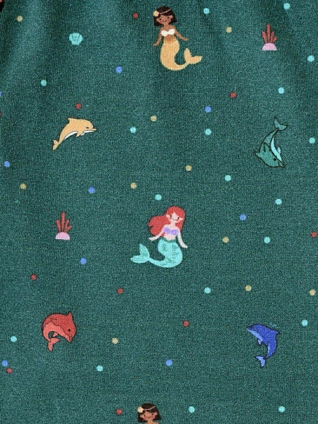YAKSHI Teal Green Mermaid Print Kids Legging | Heavy 220 GSM Pure Cotton Durable | Stretchable Bottom Wear for Girls