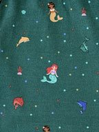 YAKSHI Teal Green Mermaid Print Kids Legging | Heavy 220 GSM Pure Cotton Durable | Stretchable Bottom Wear for Girls