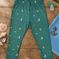 YAKSHI Teal Green Mermaid Print Kids Legging | Heavy 220 GSM Pure Cotton Durable | Stretchable Bottom Wear for Girls