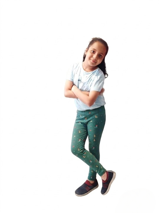 YAKSHI Teal Green Mermaid Print Kids Legging | Heavy 220 GSM Pure Cotton Durable | Stretchable Bottom Wear for Girls