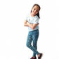 YAKSHI Heavy 220 GSM Pure Cotton Kids Legging | Teal Blue Mouse Print Soft, Durable | Stretchy Pants for Girls | Ideal for Regular Long Use