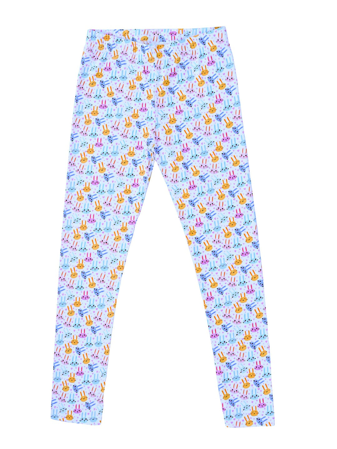 YAKSHI Heavy 220 GSM Pure Cotton Kids Legging | Multi-Color Rabbit Printed Stretch Pants for Girls | Regular Everyday Use