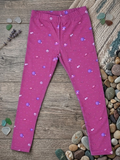 YAKSHI Heavy 220 GSM Pure Cotton Kids Legging | Magenta Seashells Print Soft, Durable | Stretchy Pants for Girls | Ideal for Regular Long Use