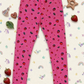 YAKSHI Premium Kids Legging | Mauve Pink Strawberries Print Heavy 220 GSM Pure Cotton Comfortable | Long-Use Wear