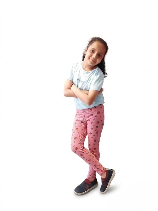 YAKSHI Premium Kids Legging | Mauve Pink Strawberries Print Heavy 220 GSM Pure Cotton Comfortable | Long-Use Wear