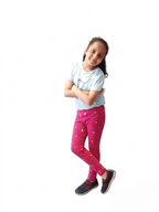 YAKSHI Pink Unicorn Print Kids Legging | Heavy 220 GSM Pure Cotton Long-Lasting | Stretchable Bottom Wear for Girls