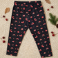 YAKSHI Girls Pure Cotton Legging 220 GSM | Cute Fox Print, Black Soft | Stretchy Pants
