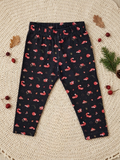 YAKSHI Girls Pure Cotton Legging 220 GSM | Cute Fox Print, Black Soft | Stretchy Pants